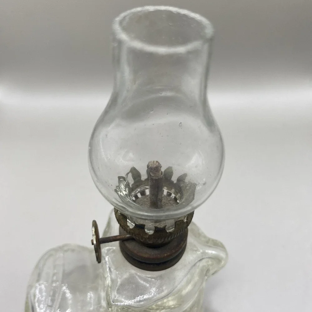 Vintage Miniature Glass Oil Lamp‎ Boot Made in Hong Kong